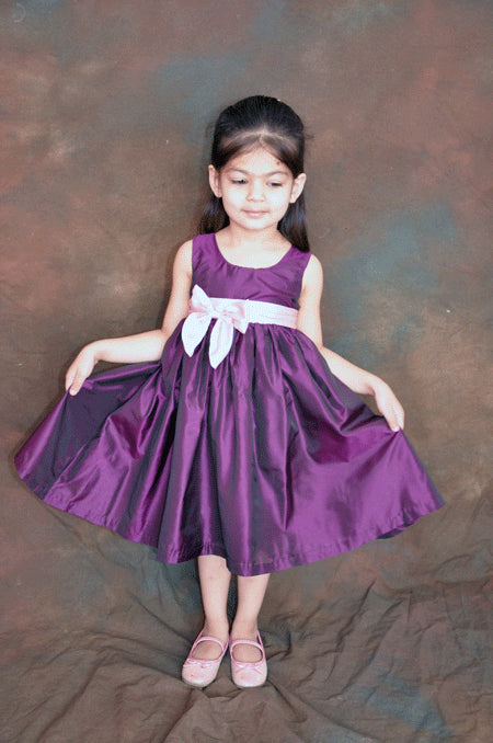 plum purple flower girl dresses