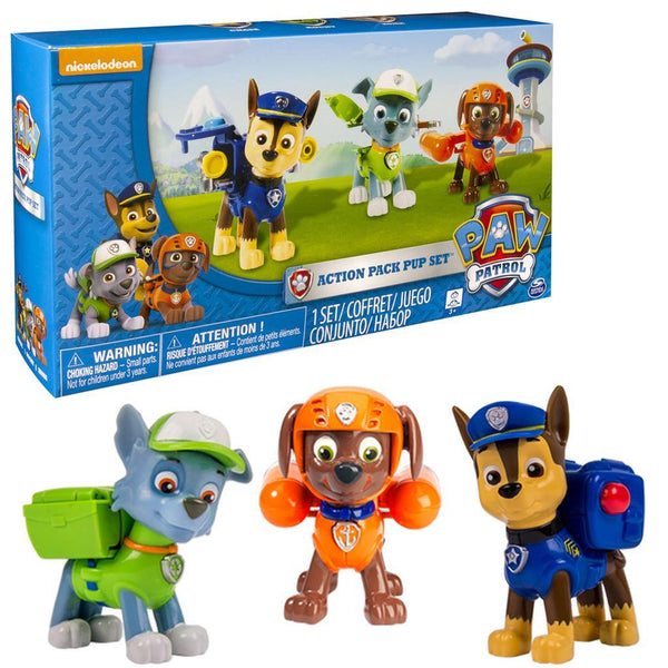 Patrol Action Pack 3 Pups En Chase - Smiley Toys