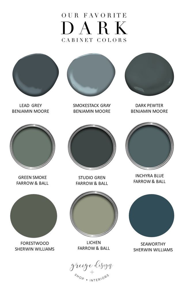 greige design shop + interiors dark cabinet colors blue and green kitchen design Mudroom 