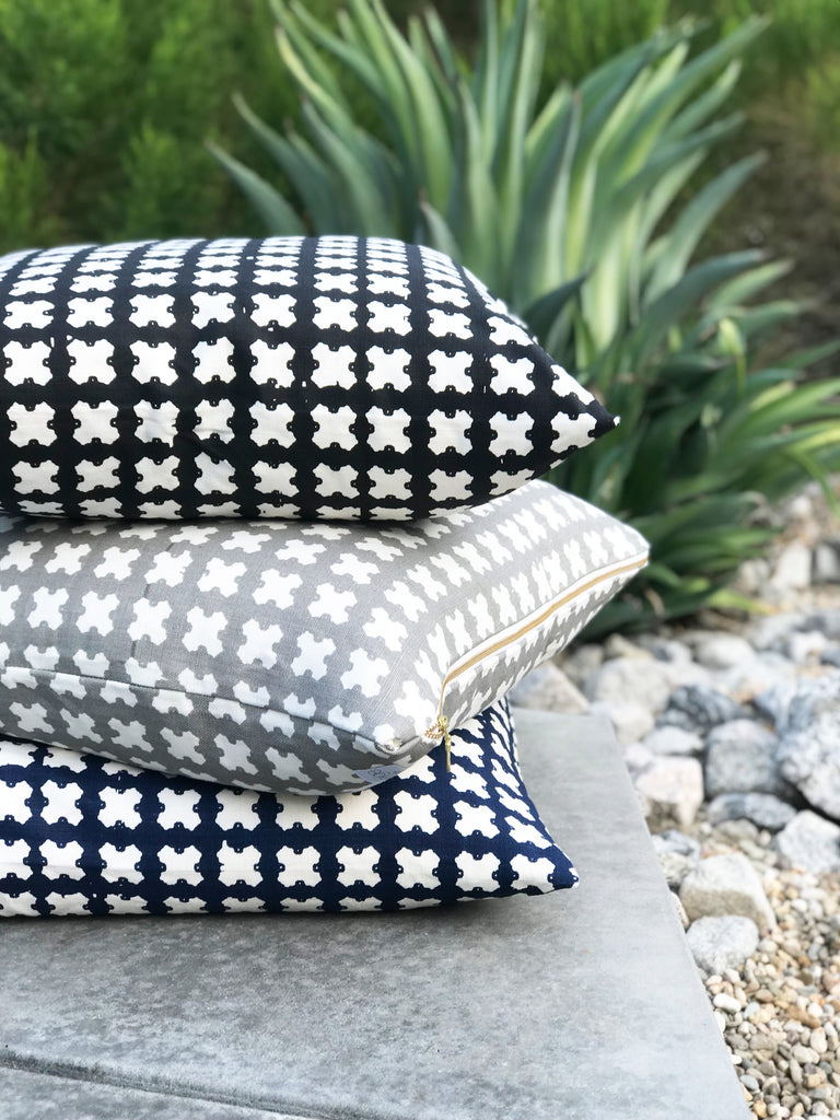 greige textiles felix pillows outside palm springs