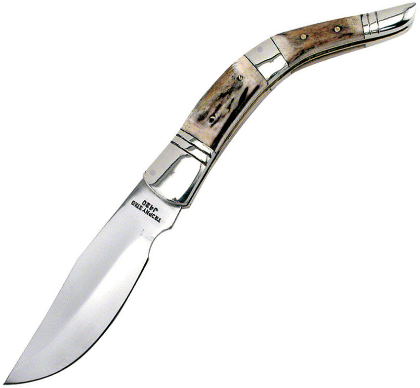 Frost Cutlery Navaja Folder Trophy Bone Handle Satin Folding Knif Atlantic Company