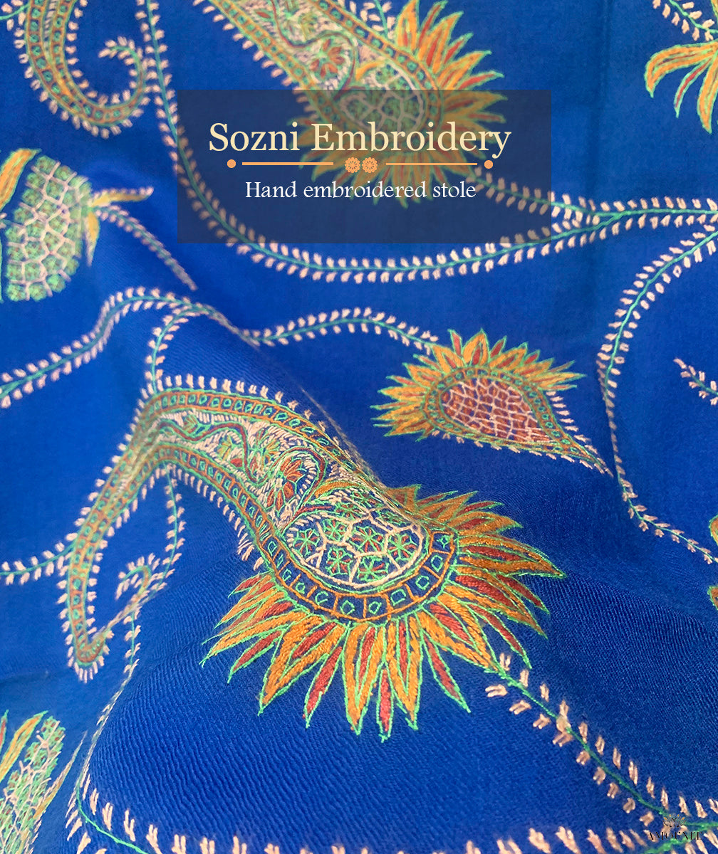 Buy best sozni hand embroidered stole online-AMOUNEE – AMOUNEE ...