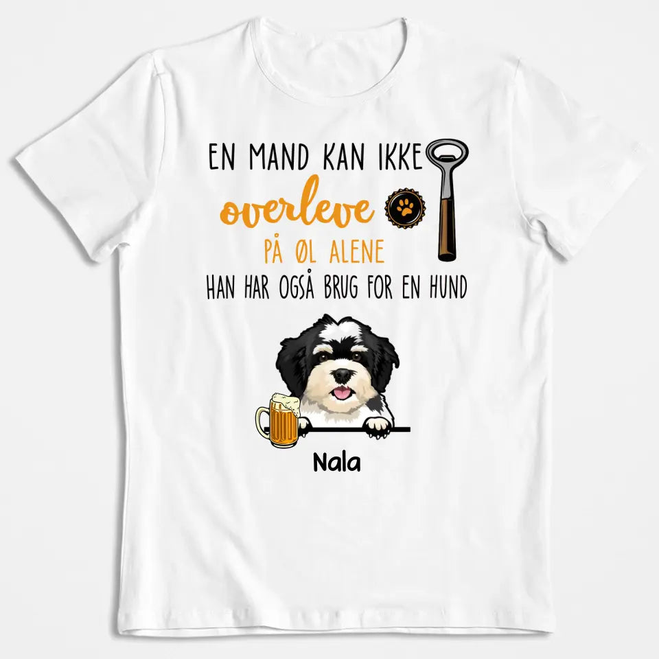 En Mand Har For Øl Hunde T-Shirt – wijprintdk
