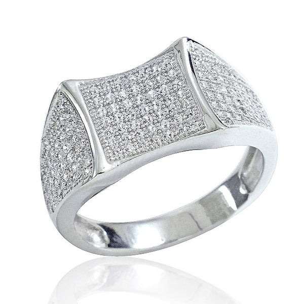Gorgeous 925 Sterling Silver Micro Pave Setting CZ Beautiful Ring