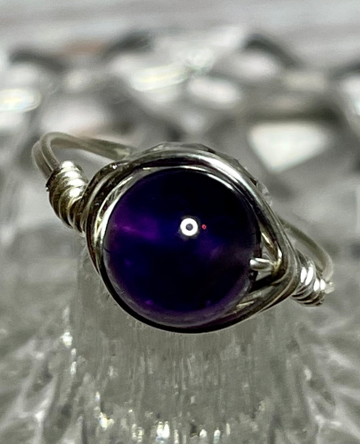 Wire Wrapped Glass or Gemstone Bead Ring Pre Order