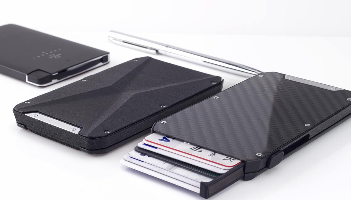 Vanacci Stealth Wallet Styles in carbon fiber and 3D printed  