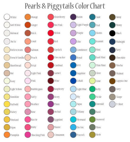 Solid Color Chart - Pearls and Piggytails