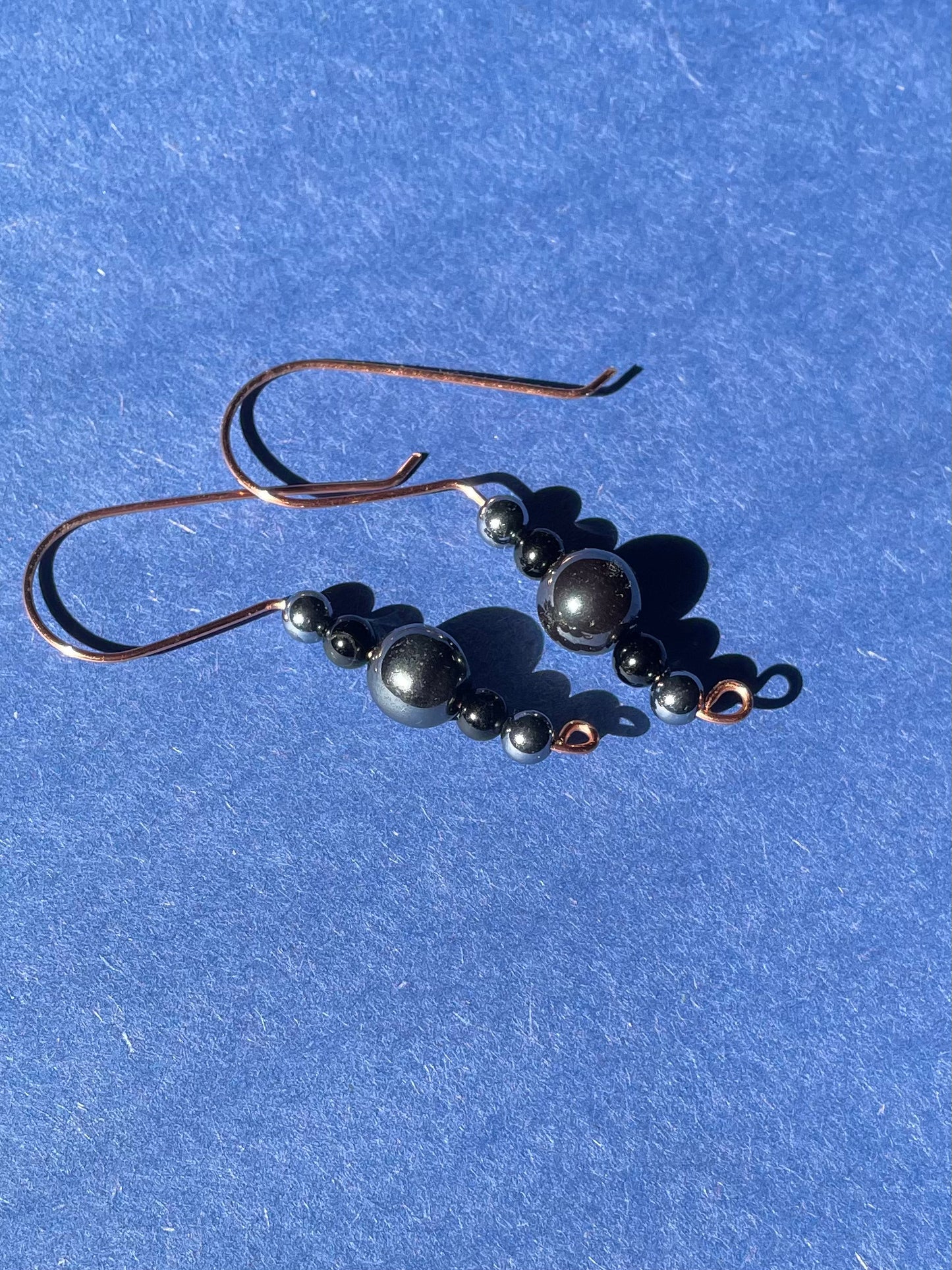 Hematite and Black Tourmaline Earrings