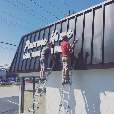 Outdoor signage installation