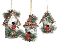 Handmade birdhouse ornaments