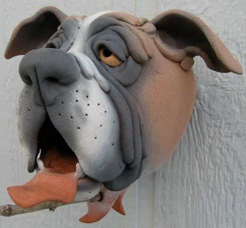 Unique Birdhouses- Pottery Dog