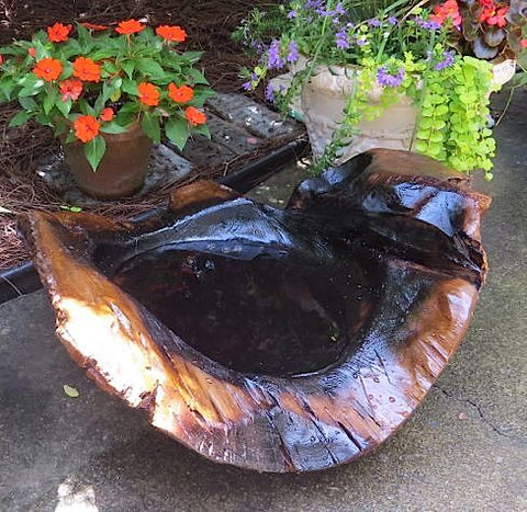 Extra Large Teak Ground Bird Bath