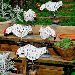 Recycled Metal Rocking Chickens
