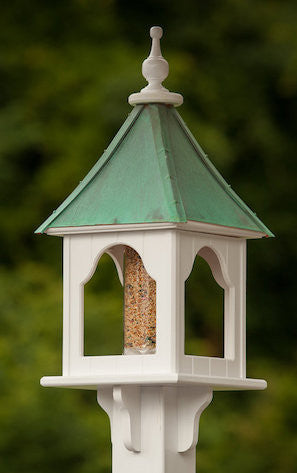 Vinyl with Copper Roof Bird Feeder