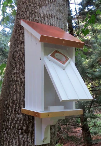 Vinyl Bluebird House with Copper Roof