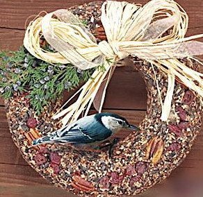 Deluxe Pecan and Fruit Wreath for Birds