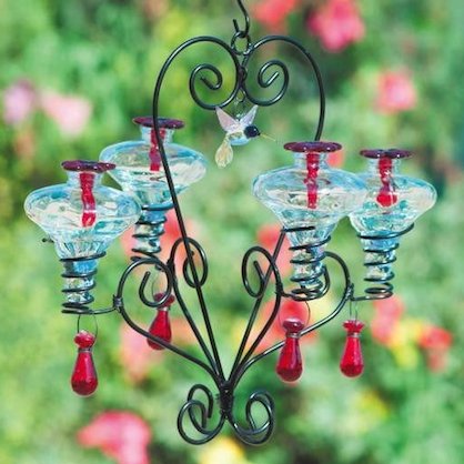 Glass Hummingbird Feeder Gift