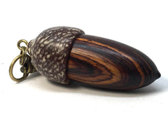 LV-4987 Cocobolo & Betel Nut Acorn Pendant Box, Pill Fob, Secret Compartment-SCREW CAP