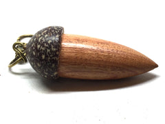 LV-5144 Tulipwood & Betelnut Acorn Box, Pill Holder, Compartment Pendant-SCREW CAP
