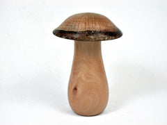 LV-3418 Red-Tip Photinia & Live Oak Wooden Mushroom Pill Box, Jewelry Box-SCREW CAP
