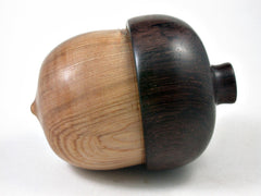 LV-3352 Port Orford Cedar & Rosewood Acorn Jewelry Box, Pill Box, Trinket Box-SCREW CAP