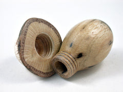 LV-3354 Persimmon & Live Oak Wooden Mushroom Trinket Box, Pill, Jewelry Box-THREADED