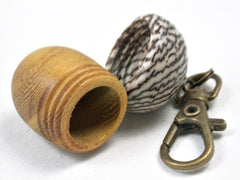 LV-3430 Osage Orange & Betel Nut Acorn Pendant Box, Keychain, Pill Fob-SCREW CAP