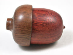 LV-3031 Padauk & Tamboti Acorn Wooden Pill Holder, Ring Box, -SCREW CAP