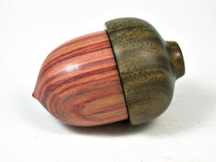 LV-2729 Tulipwood & Verawood Acorn Jewelry, Ring Box, Pill Box-SCREW CAP