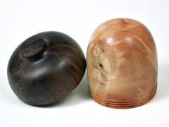 LV-2896 Wooden Acorn Jewelry, Ring Box, Pill Box Port Orford Cedar & Walnut-SCREW CAP