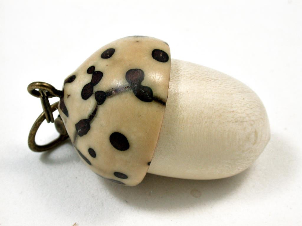 LV-2649 American Holly & Raffia Nut Pendant Acorn, Charm, Secret Compartment, Pill Fob -SCREW CAP