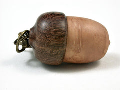 LV-2910 Madrone Burl & Brown Ebony Acorn Jewelry, Ring Box, Pill Box-SCREW CAP