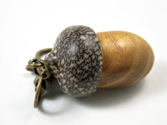LV-3166 Osage Orange & Betelnut Acorn Box, Pill Holder, Compartment Pendant-SCREW CAP