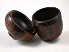 LV-3136 Cocobolo & Ironwood Acorn Pill Box, Jewelry, Engagement Ring Box-SCREW CAP