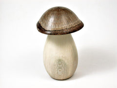 LV-2876 Holly & Live Oak Wooden Mushroom Trinket Box, Pill, Jewelry Box-THREADED CAP