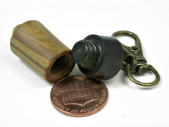 LV-2875 Compartment Pendant, Bag Charm, Cremation Jewelry Verawood & Ebony-SCREW CAP