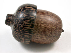 LV-2985 Brownheart & Black Palm Acorn Pill Box, Engagement Ring Box-SCREW CAP