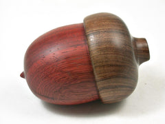 LV-3032 African Padauk & Tamboti Acorn Pill Box, Jewelry, Engagement Ring Box-SCREW CAP