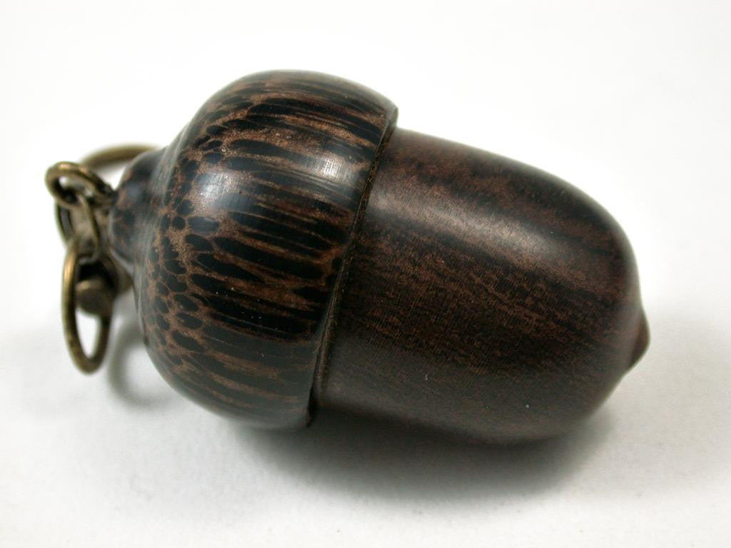 LV-3067 Desert Ironwood & Black Palm Acorn Box, Pill Holder, Compartment Pendant-SCREW CAP