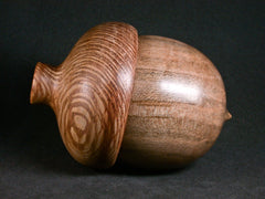 LV-1301 Flowering Dogwood & Lacewood Hand Turned Wooden Acorn Trinket Box, Keepsakes, Jewelry Box-SCREW CAP