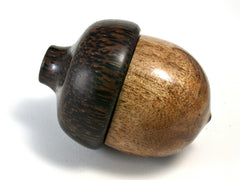 LV-1437 Selasian Wood & Black Palm Wooden Acorn Trinket Box, Keepsakes, Jewelry Box-SCREW CAP