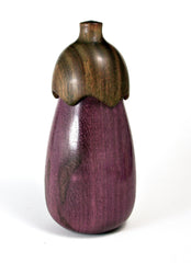 LV-1463 Purpleheart & Verawood Eggplant Trinket Box, Toothpick Holder, Jewelry Box-SCREW CAP