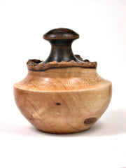 LV-1501 Ngaio & Kauri Wood Turned Lidded Box, Hollow Form-NICE
