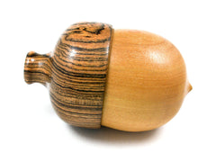 LV-1566 Quillabordon & Bocote Hand Turned Acorn Trinket Box, Keepsakes, Jewelry Box-SCREW CAP