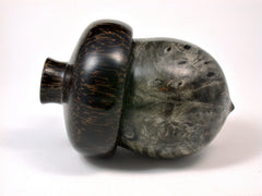 LV-1622 Buckeye Burl & Black Palm Acorn Trinket Box, Keepsakes, Jewelry Box-SCREW CAP