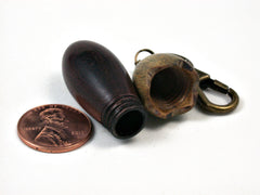 LV-1675 Bois de Rose & Verawood Eggplant Charm, Secret Compartment, Memorial Pendant-SCREW CAP