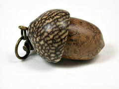 LV-1780 Teak Burl & Betelnut Wooden Acorn Key Fob, Pill Holder, Secret Compartment-SCREW CAP