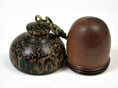 LV-1789 Manzanita & Black Palm Wooden Acorn Key Fob, Pill Holder, Cash Stash-SCREW CAP