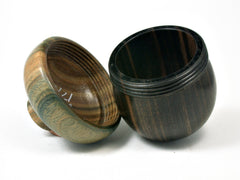 LV-1796 Mun Ebony & Verawood Acorn Trinket Box, Keepsake, Jewelry Box-SCREW CAP
