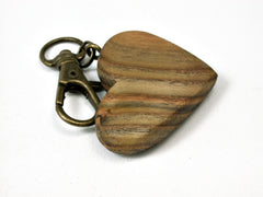 LV-1767 Staghorn Sumac Wooden Heart Shaped Charm, Keychain, Wedding Favor-HAND CARVED